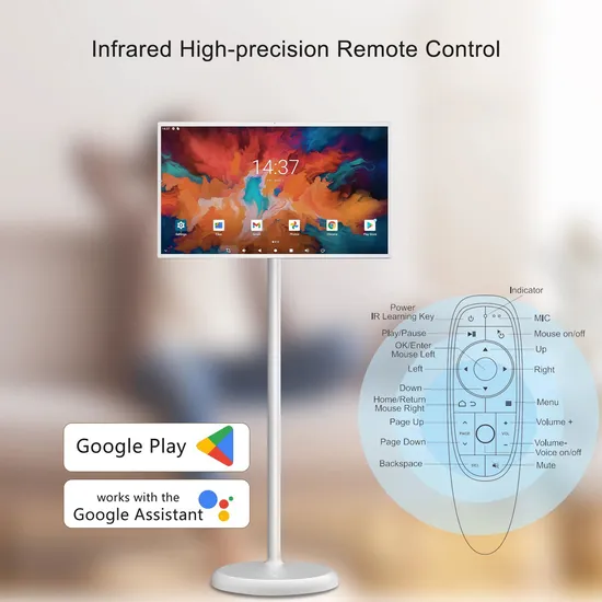 21.5 23.8 32 Inch HD Android Interactive Touch LCD Display with 5h or 9h Battery Stand Wireless Smart Portable TV 