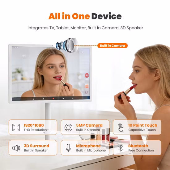 24 Inch Android 11 OS Smart Television in Cell Touch Panel Interactive LCD Screen 2K FHD Smart TV with RJ45 USB 3.0 Incell Tablet