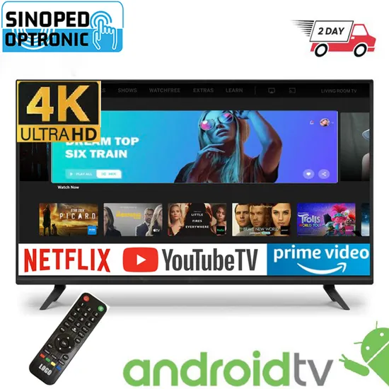 Custom Logo OEM Unbreakable LED TV Smart 32 43 55 65 75 85 Inch Android TV 4K Ultra HD Big Screen WiFi Intelligent Television 