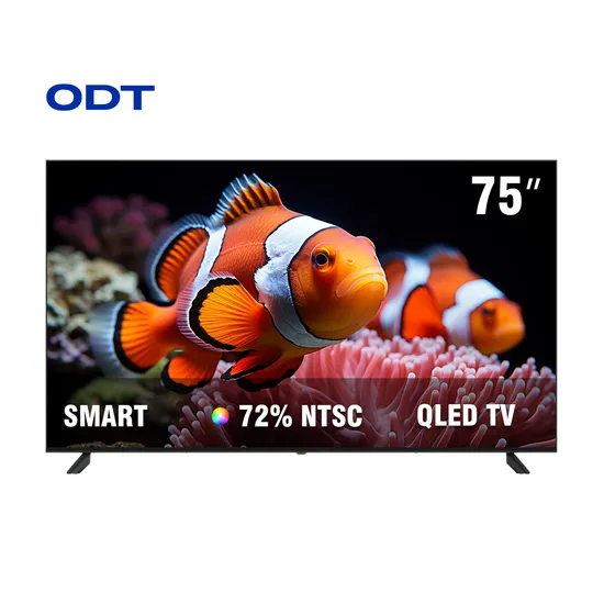 75 Inch TV Factory 4K Smart LED UHD Flat Qled Large 